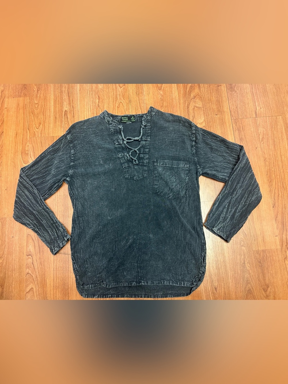 Monkey Temple Gray Buddha Shirt Women’s Large